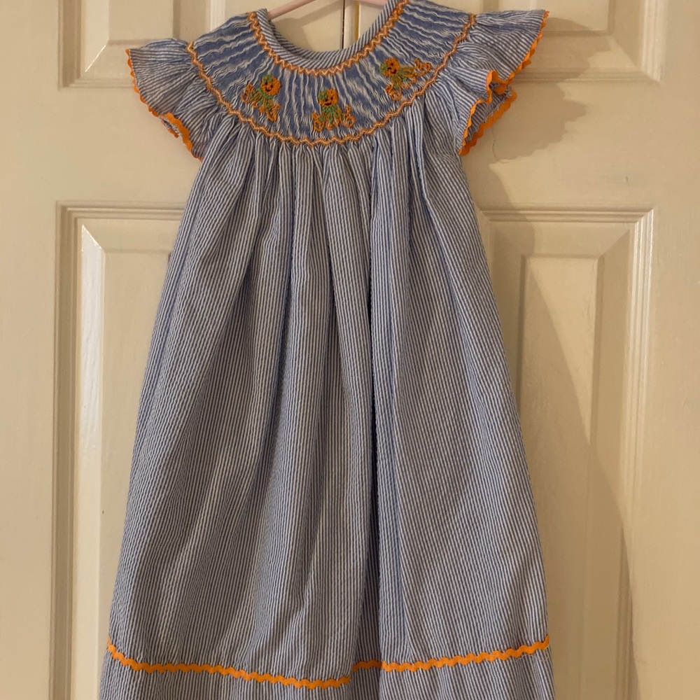 Smocked pumpkin dress